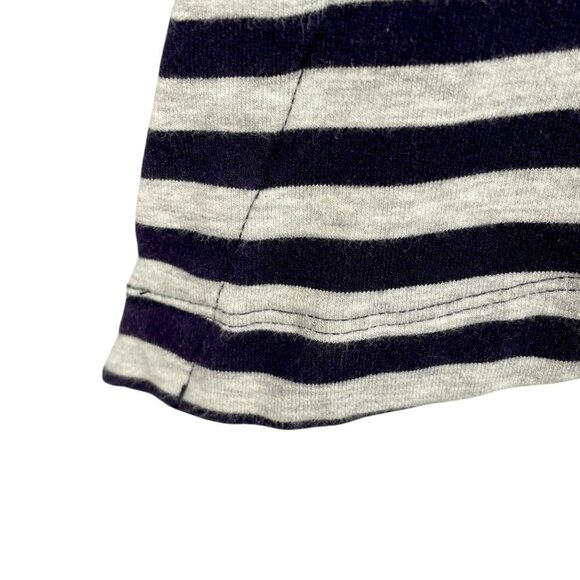 Land's End Cotton Preppy Nautical Sweater Navy & Gray Stripes Size Medium Petite - Picture 8 of 14